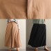 Summer  literary black elastic waist versatile wide leg culottes