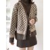 Women Aryclic Knitted Button Down Up Retro Cardigan