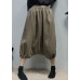 Plus Size Navy elastic waist Linen harem Pants Spring