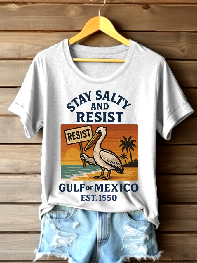 🌊Buy 3 get 12% off丨Women's Gulf Of Mexico Printed Round Neck T-shirt 🌊Buy 3 get 12% off丨Women's Gulf Of Mexico Printed Round Neck T-shirt