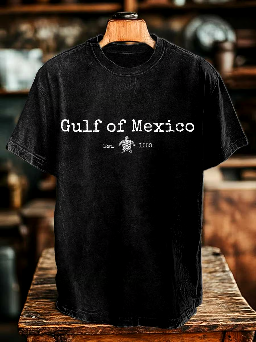 ⭐⭐⭐⭐⭐丨Men's Gulf Of Mexico Printed Round Neck T-Shirt ⭐⭐⭐⭐⭐丨Men's Gulf Of Mexico Printed Round Neck T-Shirt