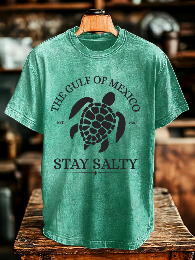 🌊Buy 3 get 12% off丨Men's Gulf Of Mexico Printed Round Neck T-Shirt 🌊Buy 3 get 12% off丨Men's Gulf Of Mexico Printed Round Neck T-Shirt
