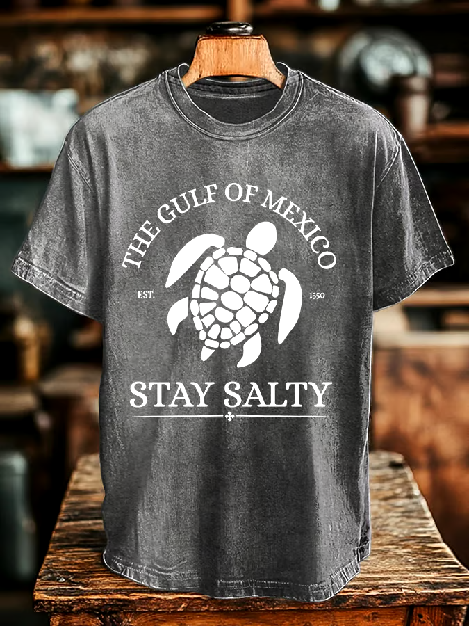 🌊Buy 3 get 12% off丨Men's Gulf Of Mexico Printed Round Neck T-Shirt 🌊Buy 3 get 12% off丨Men's Gulf Of Mexico Printed Round Neck T-Shirt