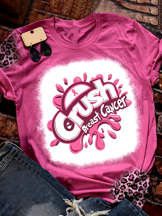 🎀Buy 3 get 12% off丨Women's Breast Cancer Awareness Print Short Sleeve T-Shirt