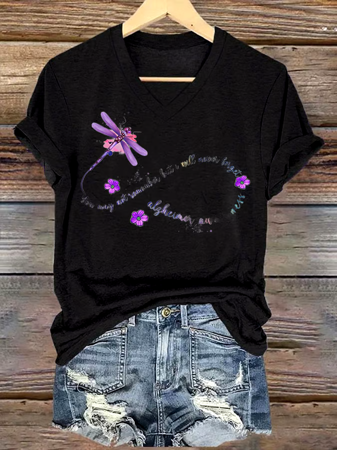 💜Buy 3 get 12% off丨Women's Alzheimer's Disease You May Not Remember But I Will Never Forget Awareness Print Short Sleeve T-Shirt 💜Buy 3 get 12% off丨Women's Alzheimer's Disease You May Not Remember But I Will Never Forget Awareness Print Short Sleeve T-Shirt