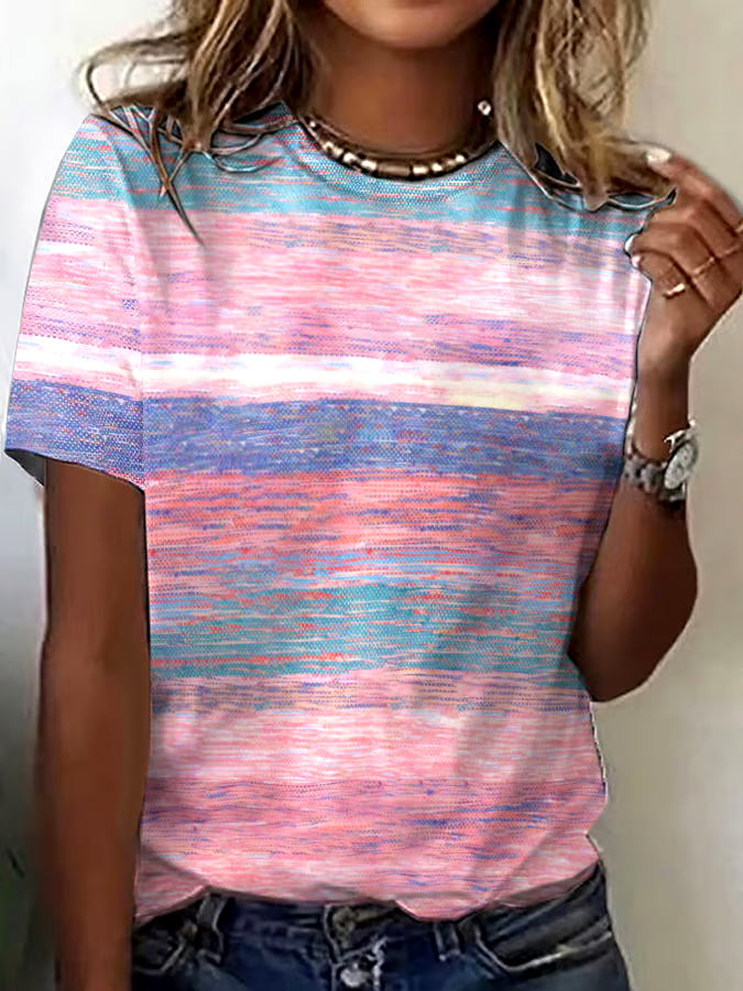 🎀Buy 3 get 12% off丨Women's Breast Cancer Awareness Round Neck T-Shirt
