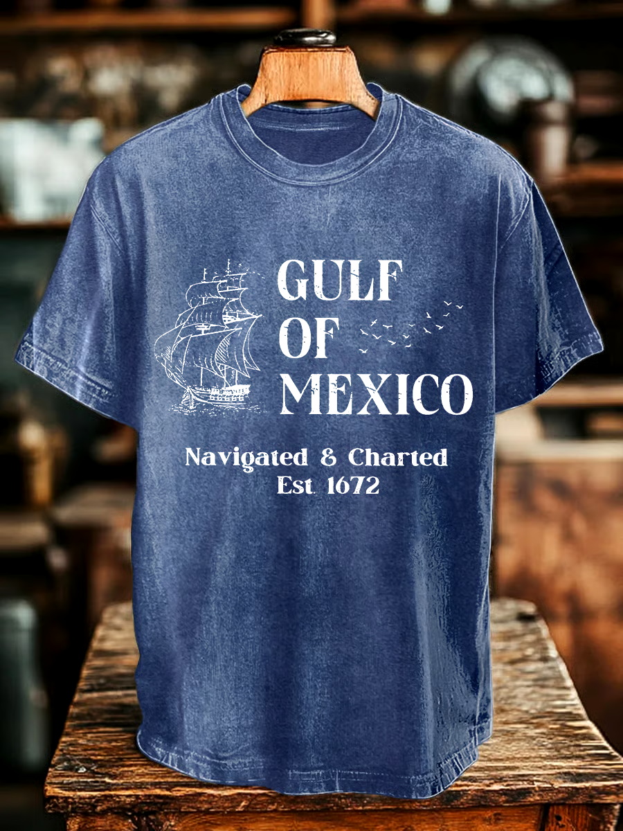 ⭐⭐⭐⭐⭐丨Men's Gulf Of Mexico Print T-shirt ⭐⭐⭐⭐⭐丨Men's Gulf Of Mexico Print T-shirt