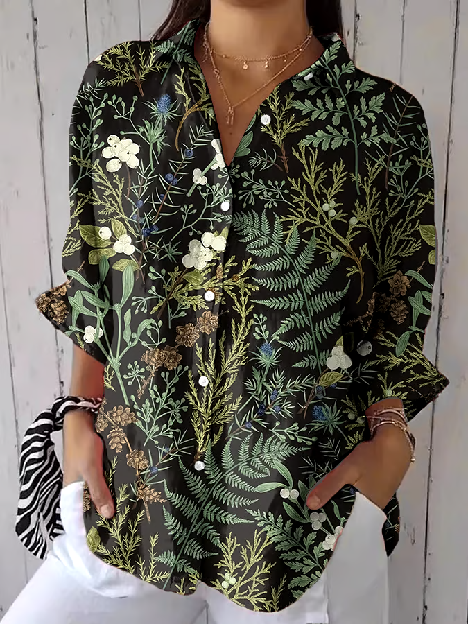 🌳Buy 3 get 12% off丨Women's Casual Forest Plant Print Shirt