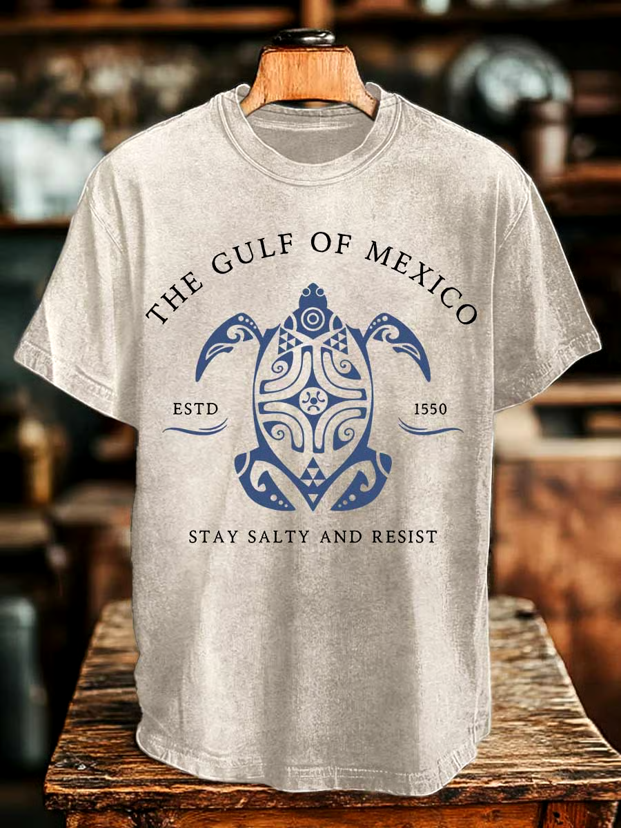 ⭐⭐⭐⭐⭐丨Men's Gulf Of Mexico Print T-shirt ⭐⭐⭐⭐⭐丨Men's Gulf Of Mexico Print T-shirt