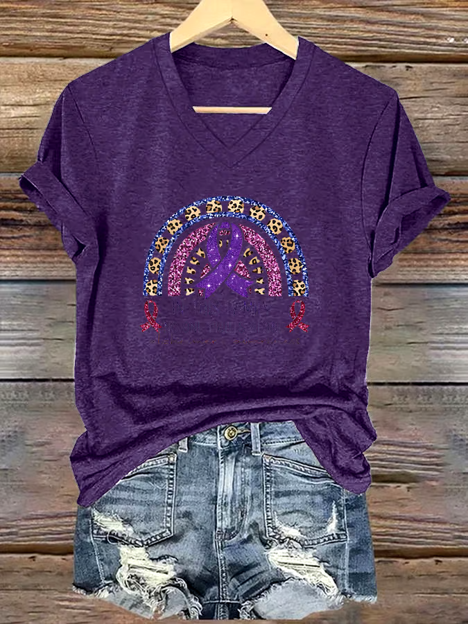 💜Buy 3 get 12% off丨Women's Alzheimer's Purple Ribbon Awareness Print Short Sleeve T-Shirt 💜Buy 3 get 12% off丨Women's Alzheimer's Purple Ribbon Awareness Print Short Sleeve T-Shirt