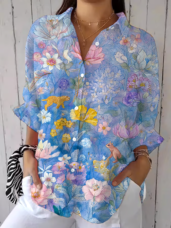 🌳Buy 3 get 12% off丨Women's Casual Floral Animal Print Shirt