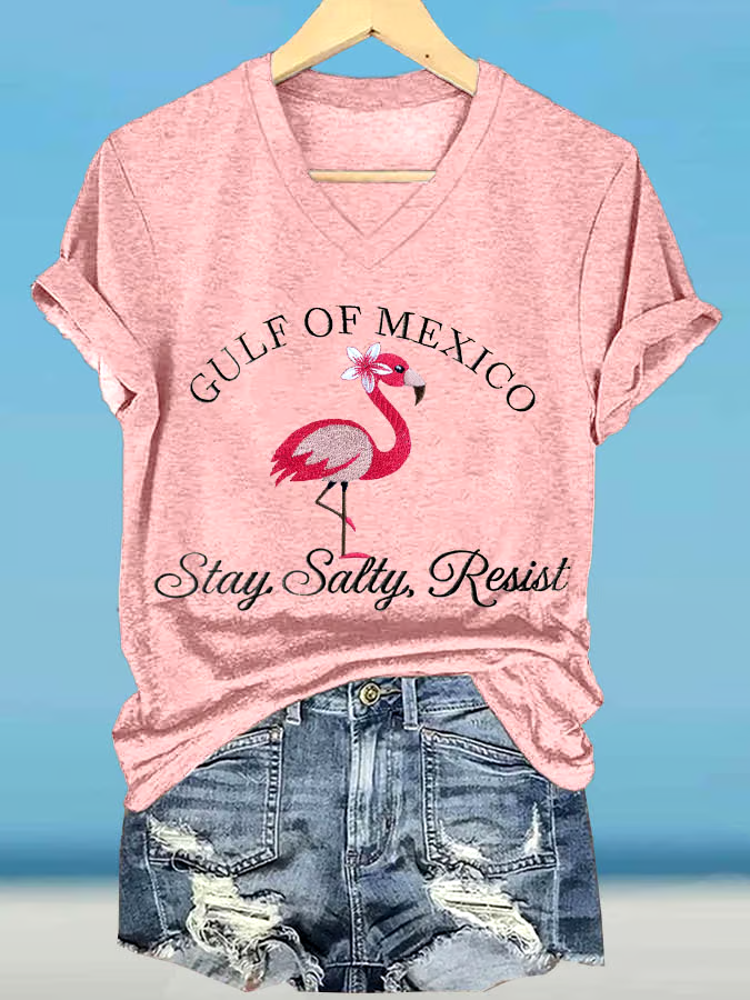 🌊Buy 3 get 12% off丨Women's Gulf Of Mexico Printed V Neck T-Shirt 🌊Buy 3 get 12% off丨Women's Gulf Of Mexico Printed V Neck T-Shirt