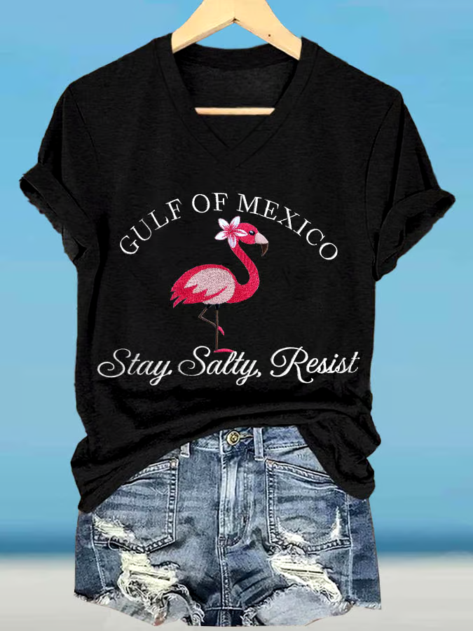 🌊Buy 3 get 12% off丨Women's Gulf Of Mexico Printed V Neck T-Shirt 🌊Buy 3 get 12% off丨Women's Gulf Of Mexico Printed V Neck T-Shirt