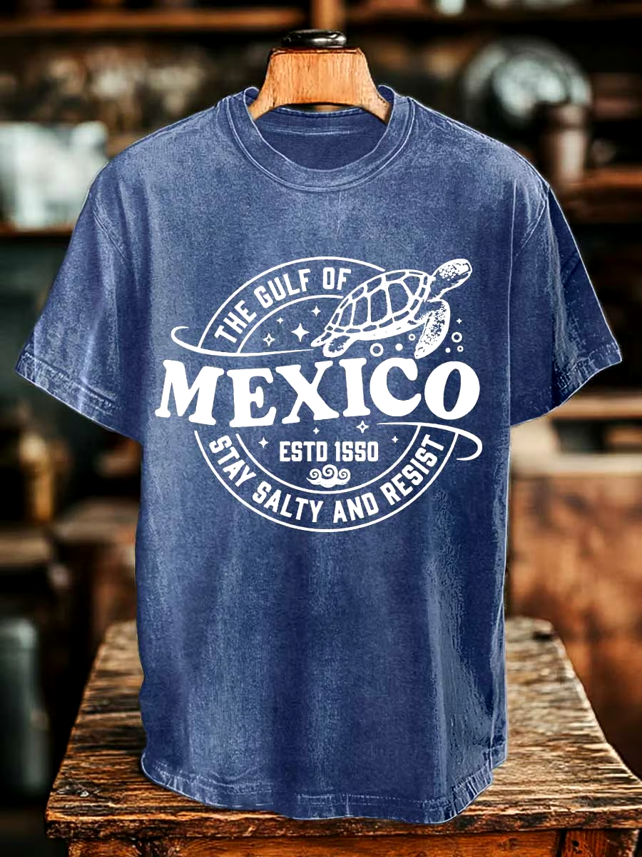 🌊Buy 3 get 12% off丨Men's Gulf Of Mexico Printed Round Neck T-Shirt
