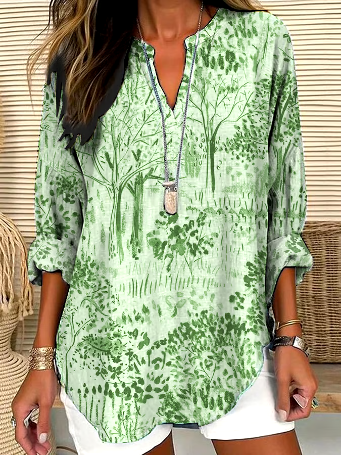 🌳Buy 3 get 12% off丨Women's Casual Forest Tree Print Shirt丨🌿100% natural cotton 🌳Buy 3 get 12% off丨Women's Casual Forest Tree Print Shirt丨🌿100% natural cotton