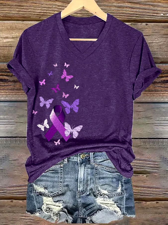 💜Buy 3 get 12% off丨Women's loose casual Alzheimer's T-shirt 💜Buy 3 get 12% off丨Women's loose casual Alzheimer's T-shirt