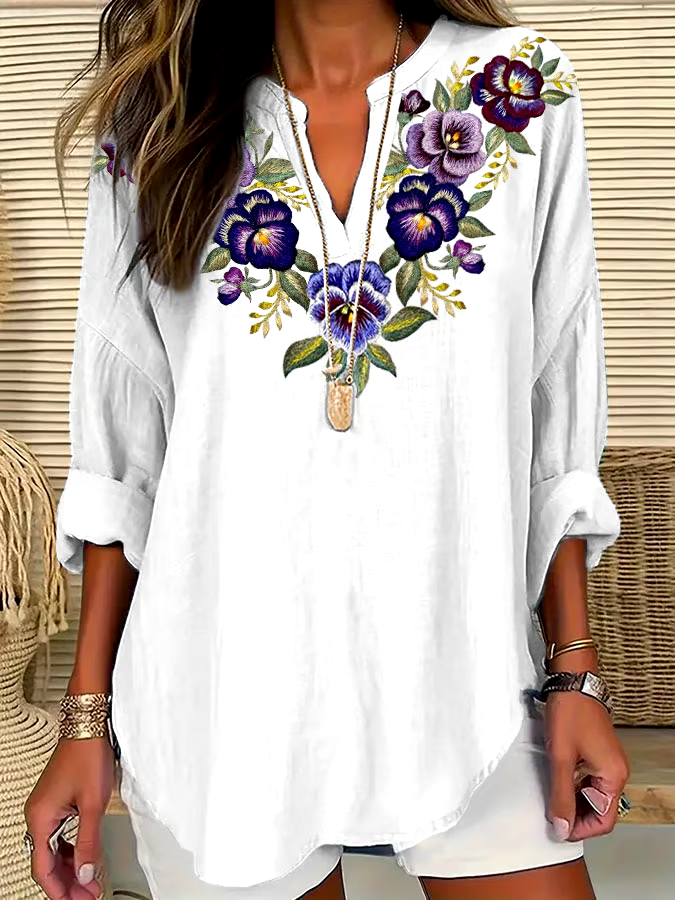 💜Buy 3 get 12% off丨Women's Alzheimer's Purple Floral Casual Shirt 💜Buy 3 get 12% off丨Women's Alzheimer's Purple Floral Casual Shirt