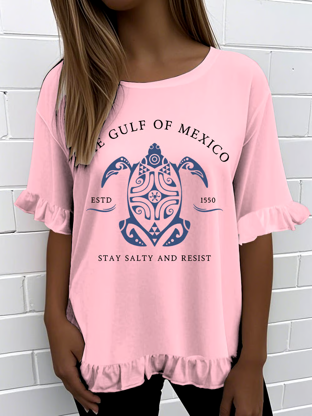 🌊Buy 3 get 12% off丨Women's Gulf Of Mexico Print Round Neck T-Shirt 🌊Buy 3 get 12% off丨Women's Gulf Of Mexico Print Round Neck T-Shirt