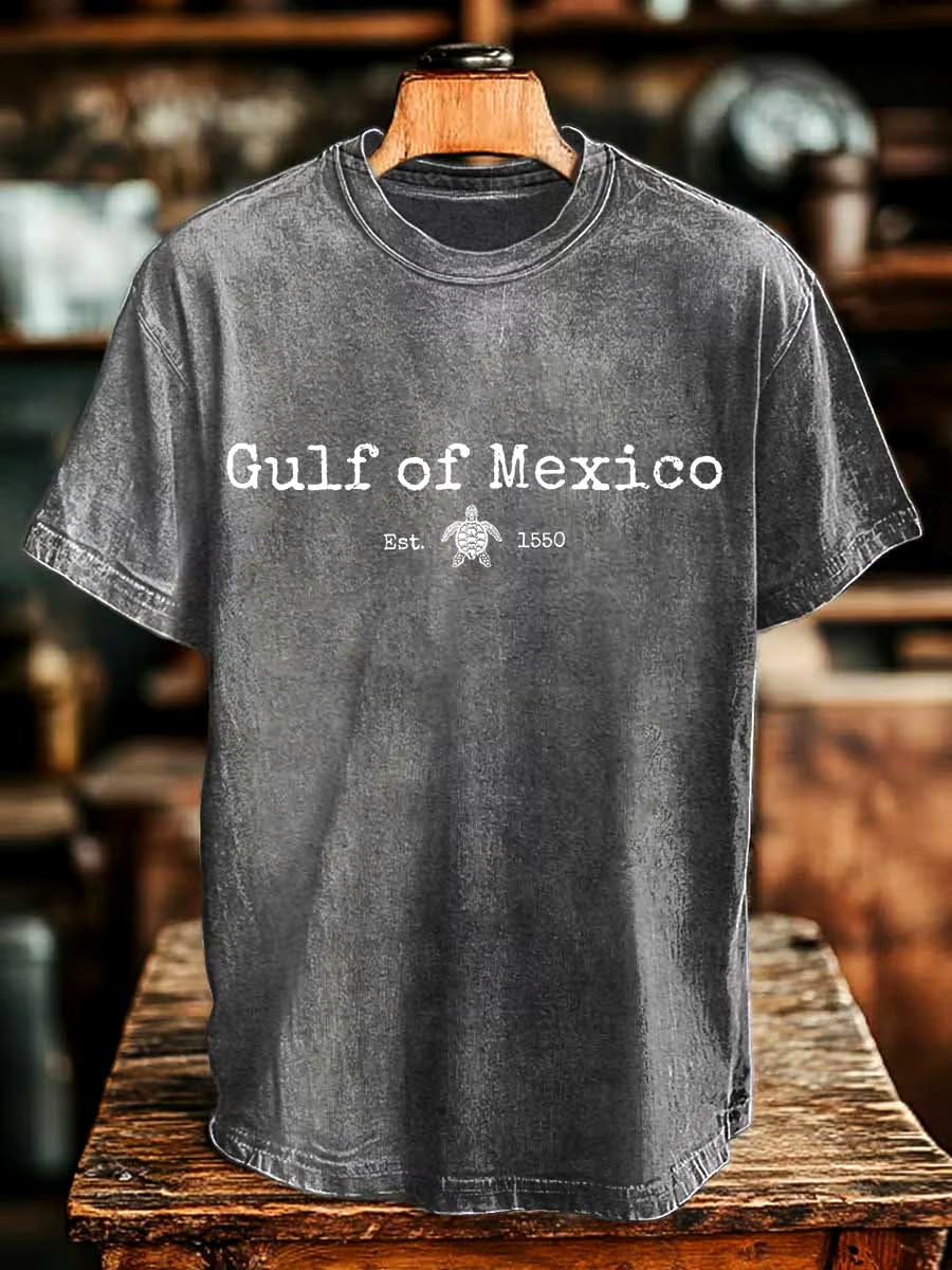 ⭐⭐⭐⭐⭐丨Men's Gulf Of Mexico Printed Round Neck T-Shirt ⭐⭐⭐⭐⭐丨Men's Gulf Of Mexico Printed Round Neck T-Shirt