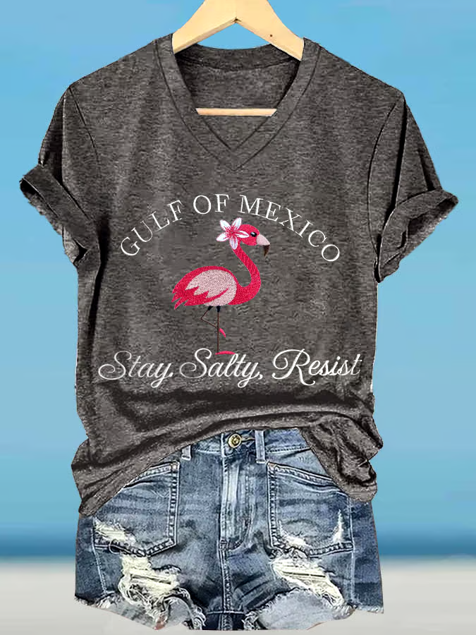 🌊Buy 3 get 12% off丨Women's Gulf Of Mexico Printed V Neck T-Shirt 🌊Buy 3 get 12% off丨Women's Gulf Of Mexico Printed V Neck T-Shirt