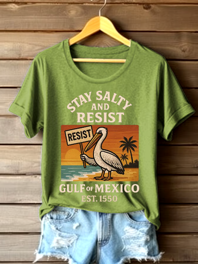 🌊Buy 3 get 12% off丨Women's Gulf Of Mexico Printed Round Neck T-shirt 🌊Buy 3 get 12% off丨Women's Gulf Of Mexico Printed Round Neck T-shirt