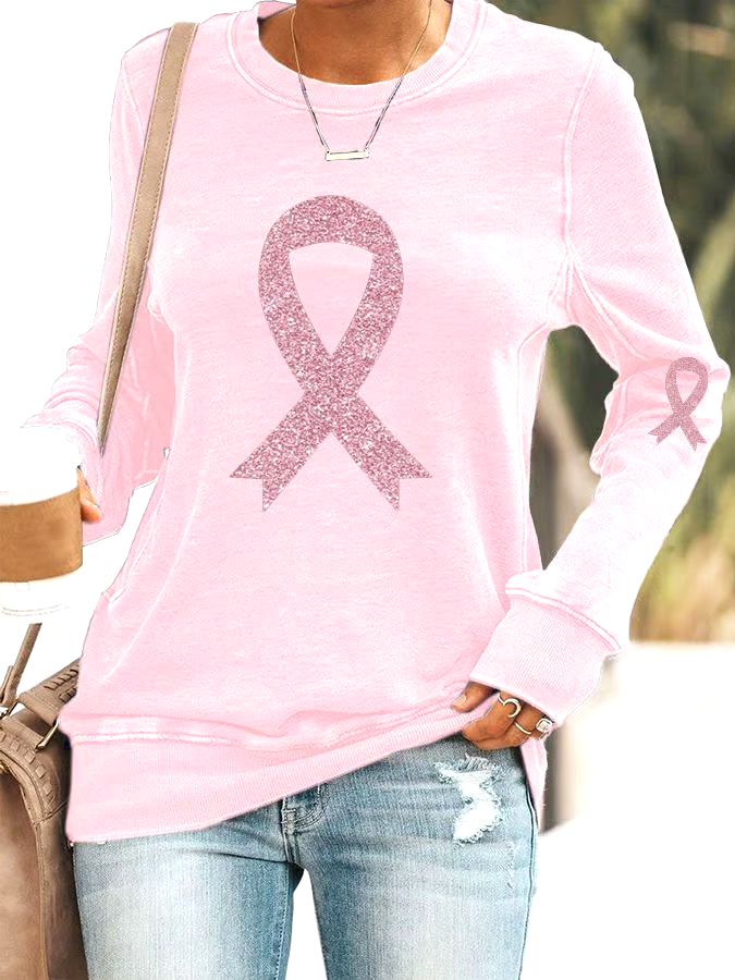 🎀Buy 3 get 12% off丨Women's Breast Cancer Awareness Print Casual Sweatshirt