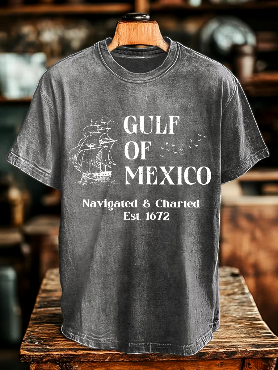 ⭐⭐⭐⭐⭐丨Men's Gulf Of Mexico Print T-shirt ⭐⭐⭐⭐⭐丨Men's Gulf Of Mexico Print T-shirt