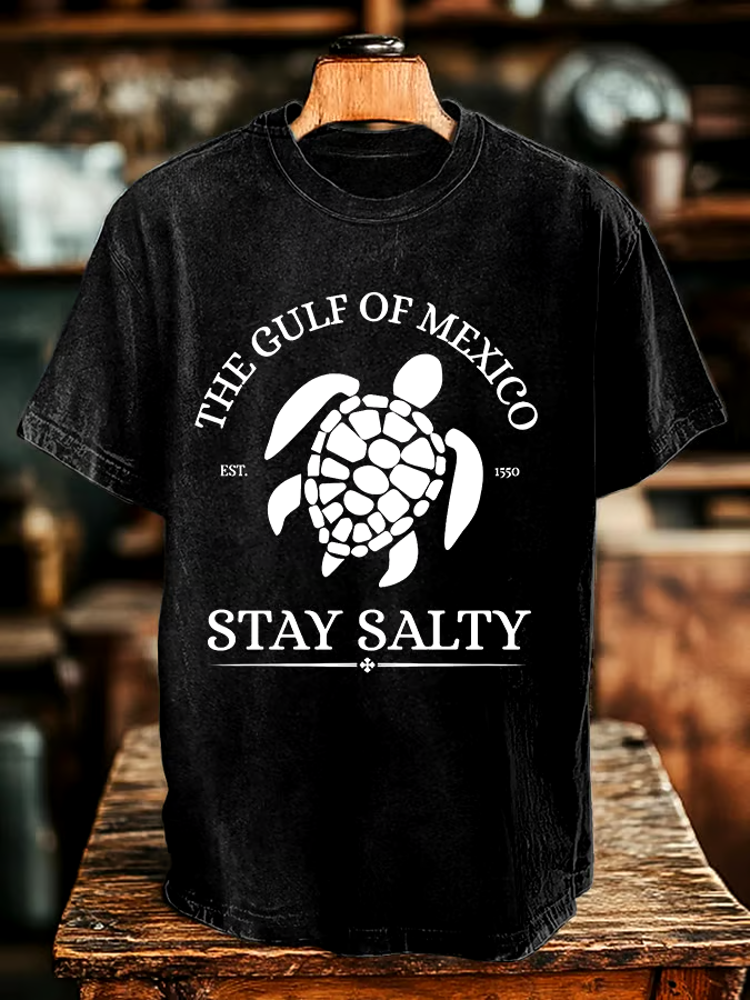 🌊Buy 3 get 12% off丨Men's Gulf Of Mexico Printed Round Neck T-Shirt 🌊Buy 3 get 12% off丨Men's Gulf Of Mexico Printed Round Neck T-Shirt