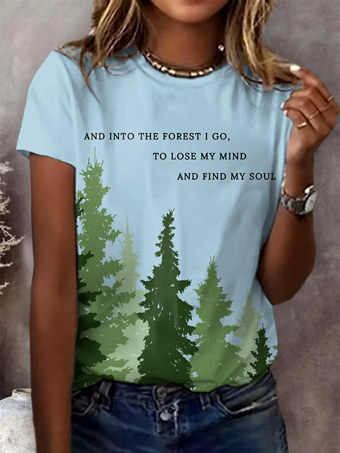 🌳Buy 3 get 12% off丨Women's National Park Conservation Print Crew Neck T-Shirt 🌳Buy 3 get 12% off丨Women's National Park Conservation Print Crew Neck T-Shirt