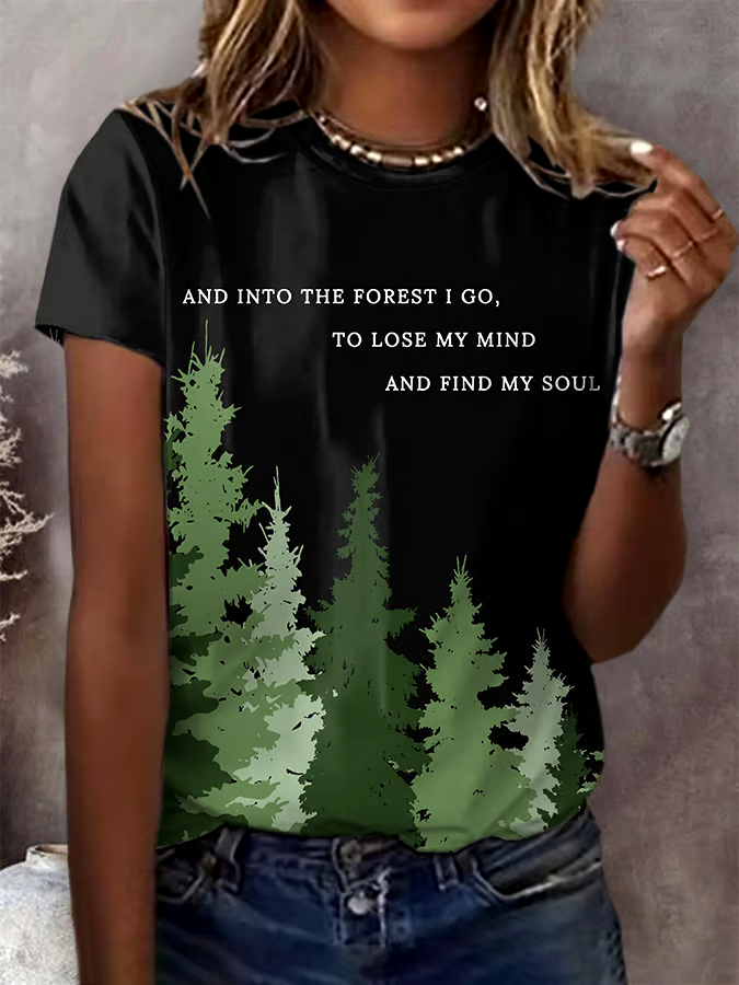 🌳Buy 3 get 12% off丨Women's National Park Conservation Print Crew Neck T-Shirt 🌳Buy 3 get 12% off丨Women's National Park Conservation Print Crew Neck T-Shirt