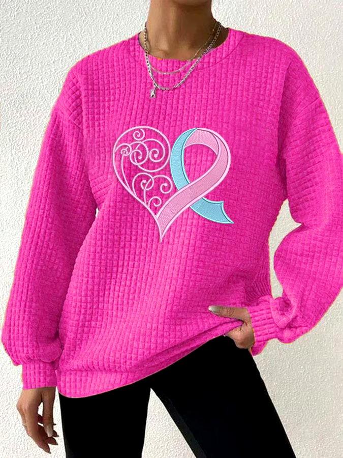 🎀Buy 3 get 12% off丨Women's Pink Heart Checkered Sweatshirt