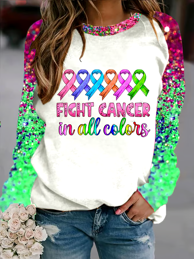 🎀Buy 3 get 12% off丨Breast Cancer Print Sweatshirt 🎀Buy 3 get 12% off丨Breast Cancer Print Sweatshirt