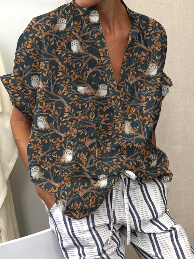 🌳Buy 3 get 12% off丨Women's Retro Forest Style Pocket Splicing Loose Casual Shirt丨🌿100% natural cotton