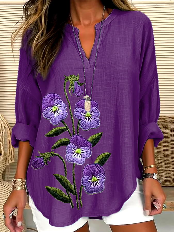 💜Buy 3 get 12% off丨Women's Purple Flower Alzheimer's Awareness Support Shirt