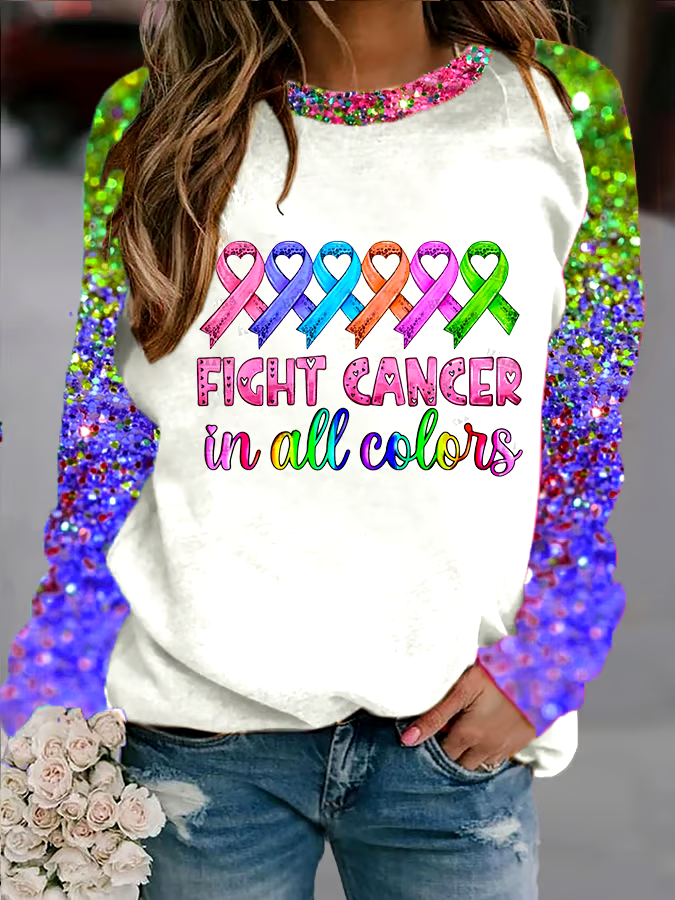 🎀Buy 3 get 12% off丨Breast Cancer Print Sweatshirt 🎀Buy 3 get 12% off丨Breast Cancer Print Sweatshirt