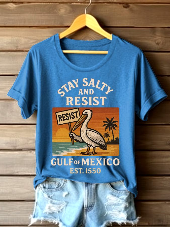 🌊Buy 3 get 12% off丨Women's Gulf Of Mexico Printed Round Neck T-shirt 🌊Buy 3 get 12% off丨Women's Gulf Of Mexico Printed Round Neck T-shirt