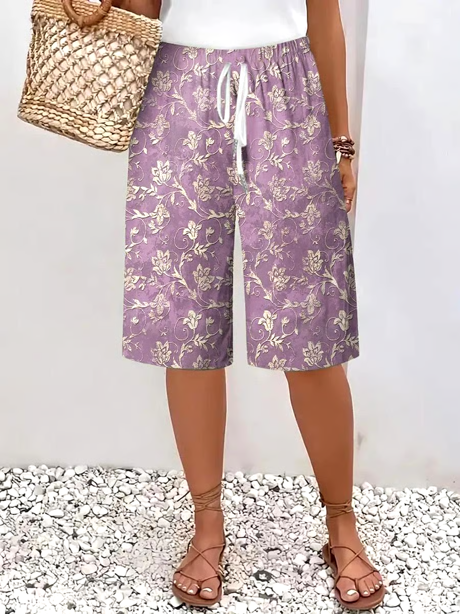 🌸Buy 3 get 12% off丨Women's Casual Vintage Floral Print Cotton and Linen Pants
