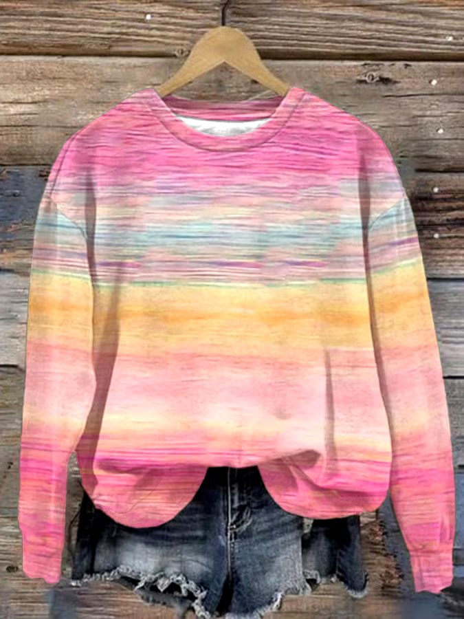 🎀Buy 3 get 12% off丨Women's Breast Cancer Awareness Print Long Sleeve Sweatshirt
