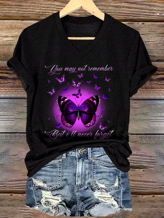 💜Buy 3 get 12% off丨Women's You May Not Remember, But I Will Never Forget Printed Short-Sleeved T-Shirt