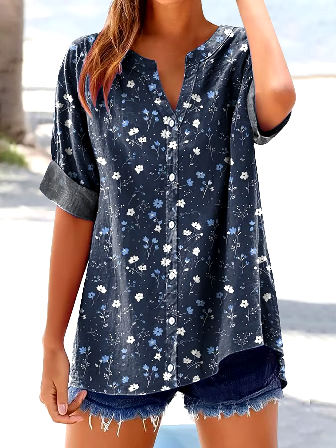 🌸Buy 3 get 12% off丨Women's Casual Retro Floral Print Shirt
