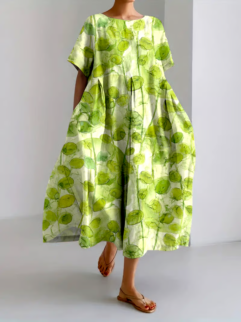 🌳Buy 3 get 12% off丨Women's Casual Green Forest Leaf Dress