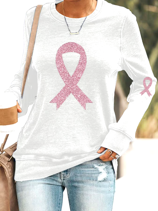 🎀Buy 3 get 12% off丨Women's Breast Cancer Awareness Print Casual Sweatshirt 🎀Buy 3 get 12% off丨Women's Breast Cancer Awareness Print Casual Sweatshirt