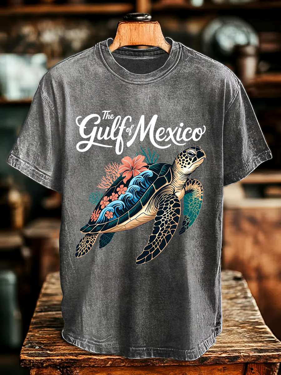 🌊Buy 3 get 12% off丨Men's Gulf Of Mexico Printed Round Neck T-Shirt 🌊Buy 3 get 12% off丨Men's Gulf Of Mexico Printed Round Neck T-Shirt