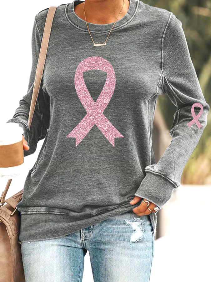 🎀Buy 3 get 12% off丨Women's Breast Cancer Awareness Print Casual Sweatshirt 🎀Buy 3 get 12% off丨Women's Breast Cancer Awareness Print Casual Sweatshirt