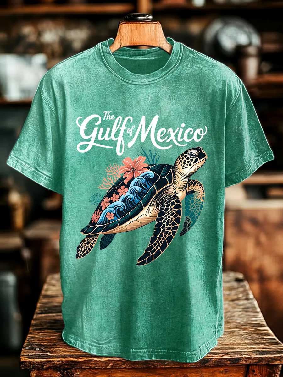 🌊Buy 3 get 12% off丨Men's Gulf Of Mexico Printed Round Neck T-Shirt 🌊Buy 3 get 12% off丨Men's Gulf Of Mexico Printed Round Neck T-Shirt