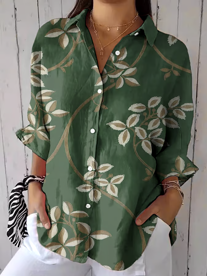 🌳Buy 3 get 12% off丨Women's Forest Floral Print Casual Lapel Shirt