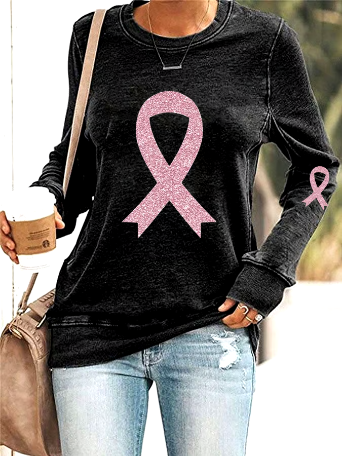 🎀Buy 3 get 12% off丨Women's Breast Cancer Awareness Print Casual Sweatshirt 🎀Buy 3 get 12% off丨Women's Breast Cancer Awareness Print Casual Sweatshirt