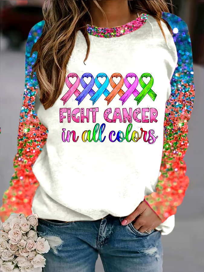 🎀Buy 3 get 12% off丨Breast Cancer Print Sweatshirt 🎀Buy 3 get 12% off丨Breast Cancer Print Sweatshirt