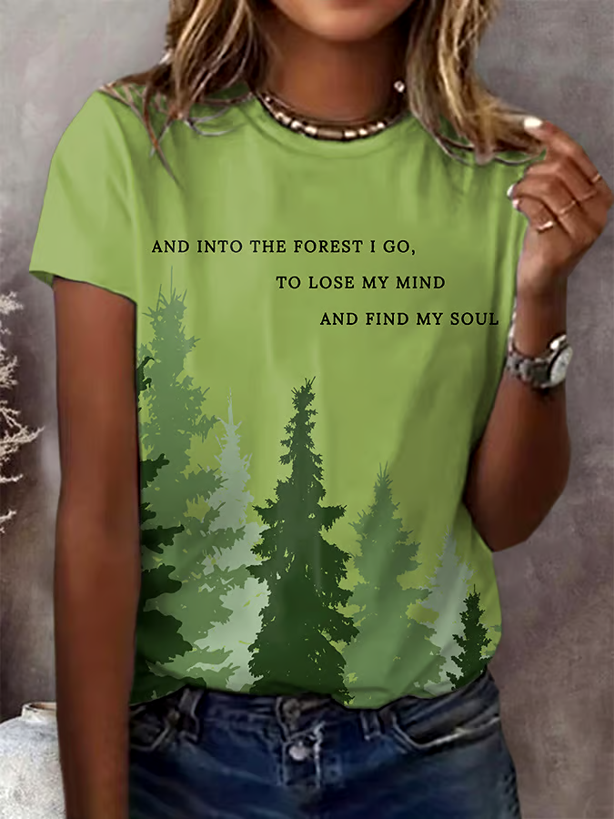 🌳Buy 3 get 12% off丨Women's National Park Conservation Print Crew Neck T-Shirt 🌳Buy 3 get 12% off丨Women's National Park Conservation Print Crew Neck T-Shirt