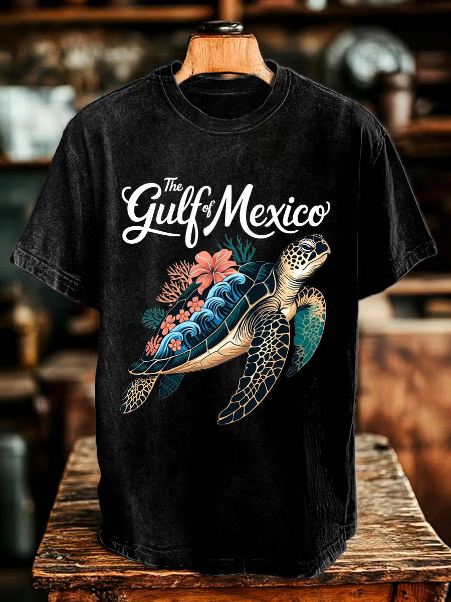 🌊Buy 3 get 12% off丨Men's Gulf Of Mexico Printed Round Neck T-Shirt 🌊Buy 3 get 12% off丨Men's Gulf Of Mexico Printed Round Neck T-Shirt